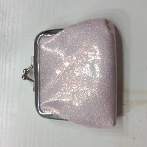 Baby pink glitter coin purse